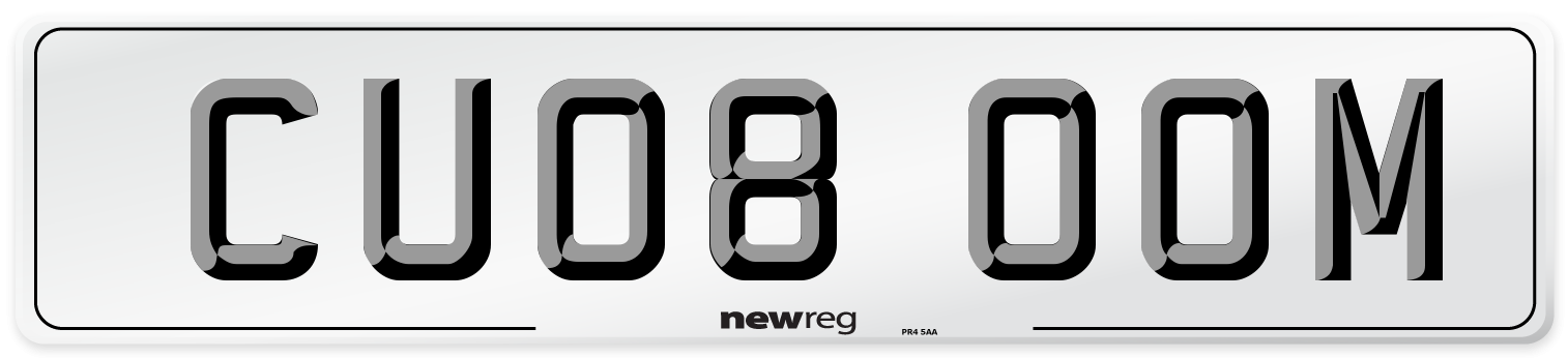 CU08 OOM Number Plate from New Reg